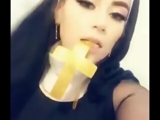 Slutty Nun gets fucked and receives a big creampie